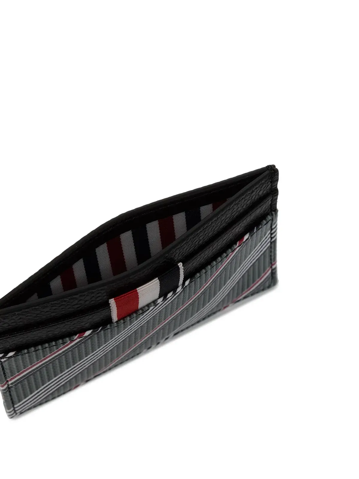 Thom Browne RWBストライプ レザー カードホルダー - グレー - 画像3