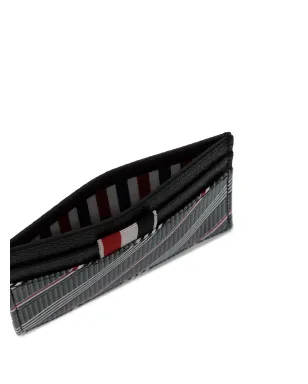 Thom Browne RWBストライプ レザー カードホルダー - グレー - サムネイル3