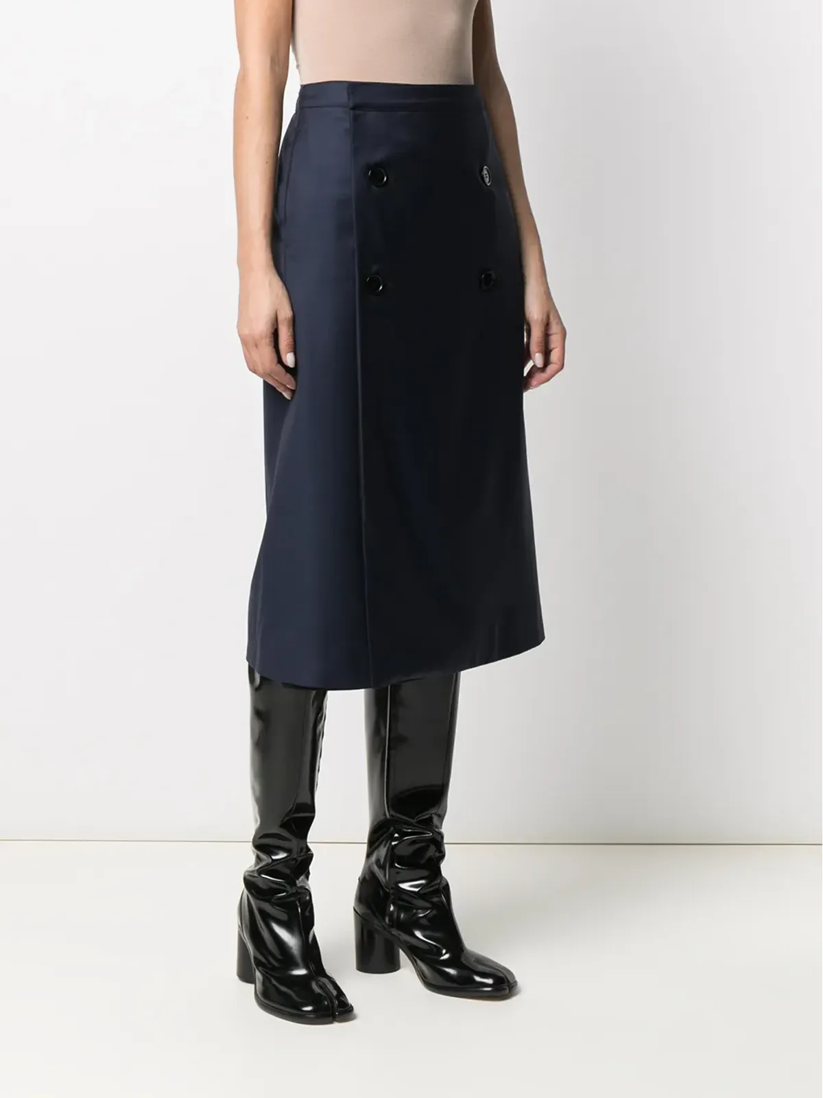 VETEMENTS ダブルボタン付きAラインスカート - ブルー - 画像3