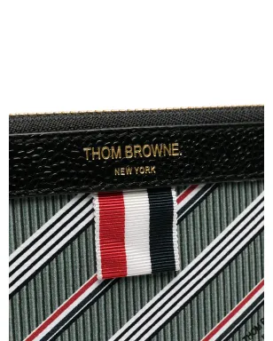 Thom Browne ストライプ ロゴプリント ポーチ（グレー） - サムネイル4