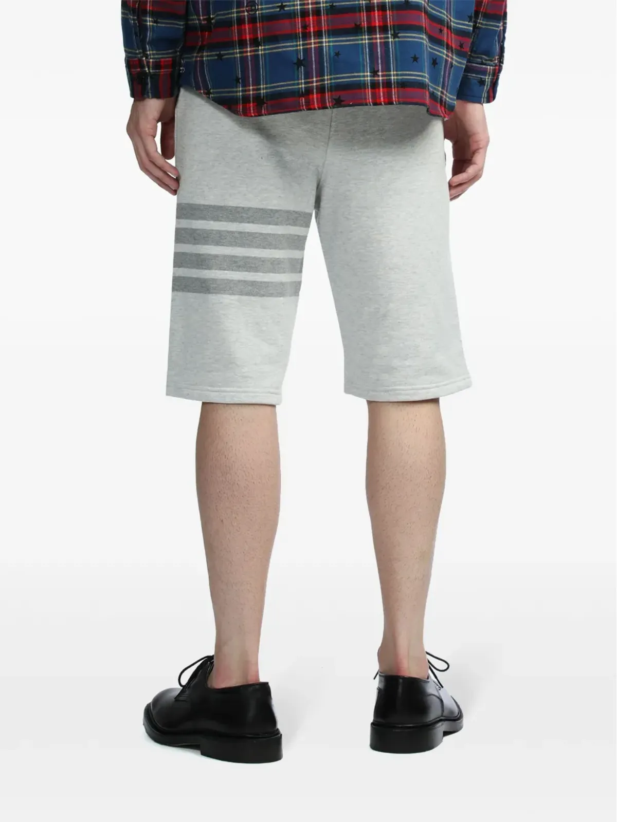 Thom Browne 4バー モチーフ ドローストリング トラックショーツ グレー - 画像4