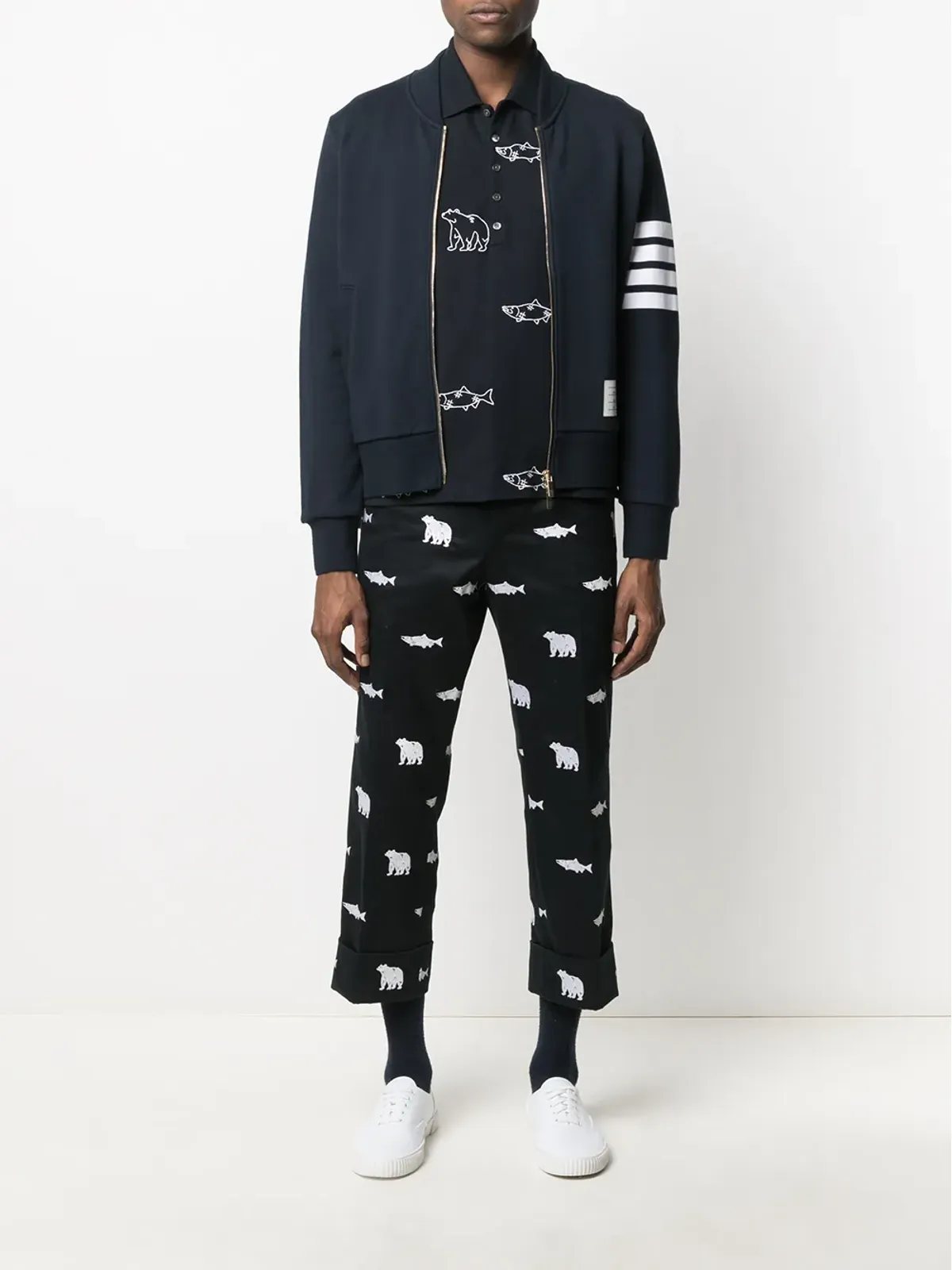 Thom Browne 4-Barストライプジップアップスウェットシャツ - 画像2
