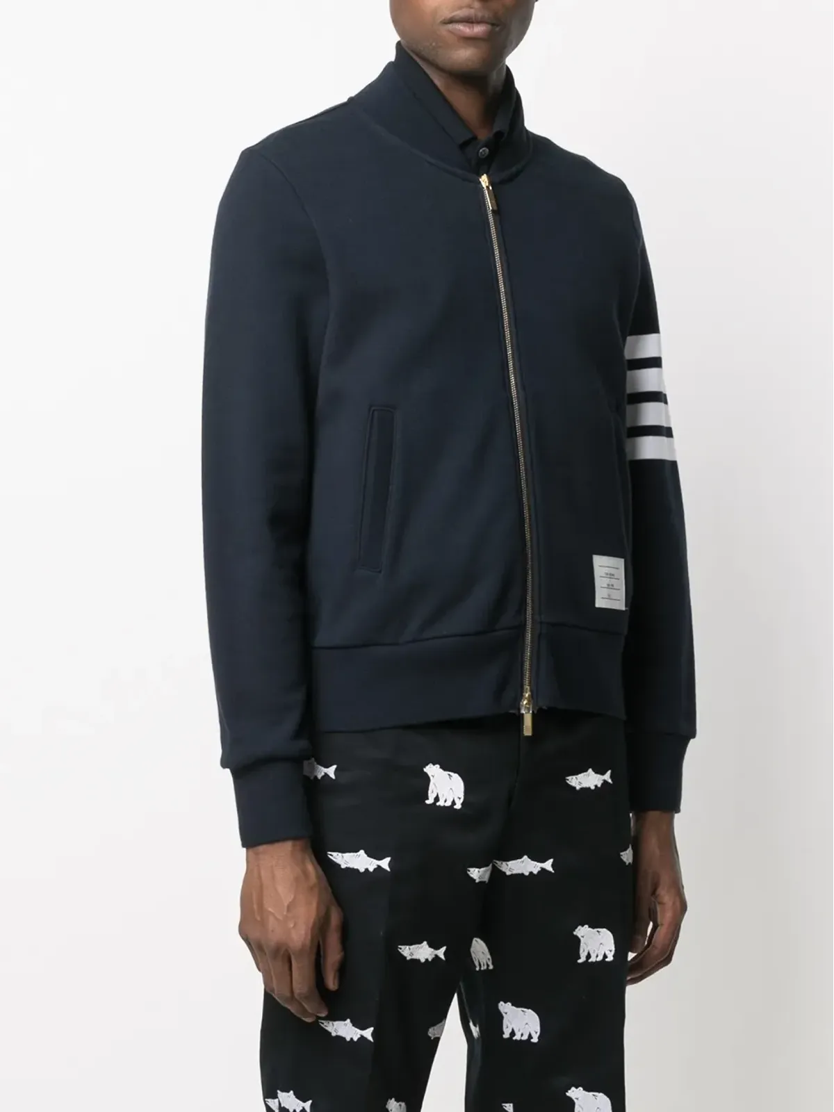 Thom Browne 4-Barストライプジップアップスウェットシャツ - 画像3