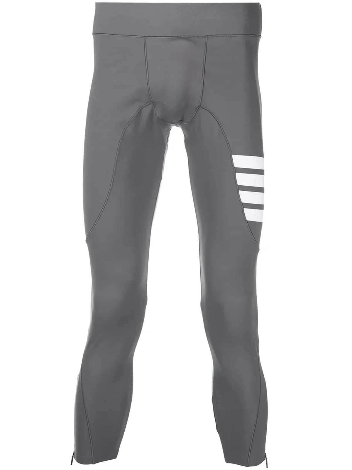 Thom Browne 4-Barストライプ 軽量コンプレッションタイツ（グレー） - 画像1