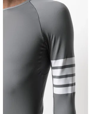 Thom Browne グレー 4-Barストライプ ライトウェイト コンプレストップ - サムネイル5