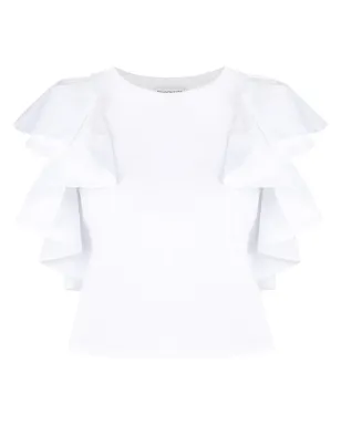 Alexander McQueen ショートラッフルスリーブ クロップドトップ - サムネイル1