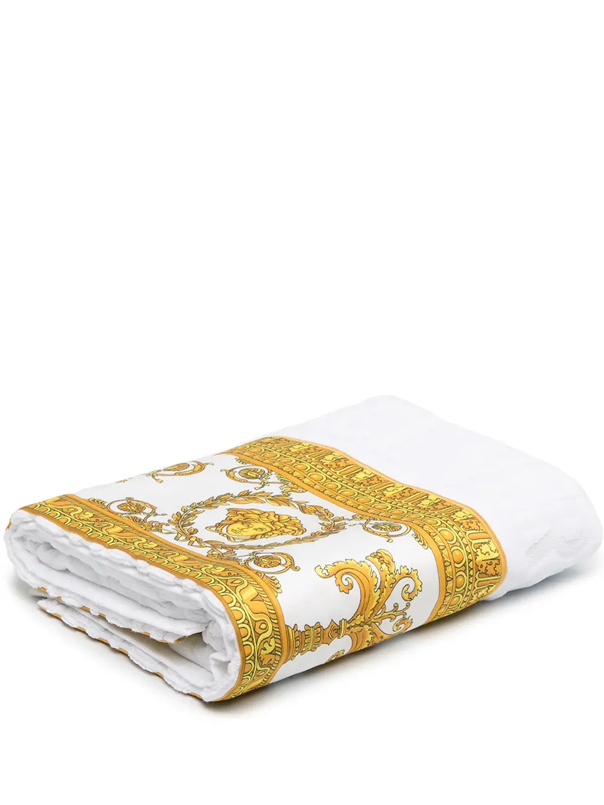 Versace logo-ed towel - White - 画像1