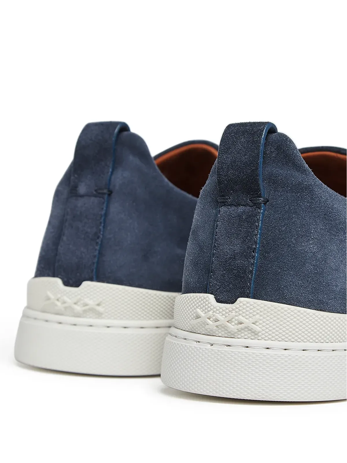Zegna トリプルステッチ スリップオン スニーカー ブルー - 画像4