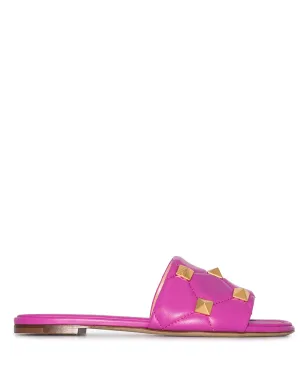 Valentino Garavani ローマンスタッド フラットサンダル ピンク - サムネイル1