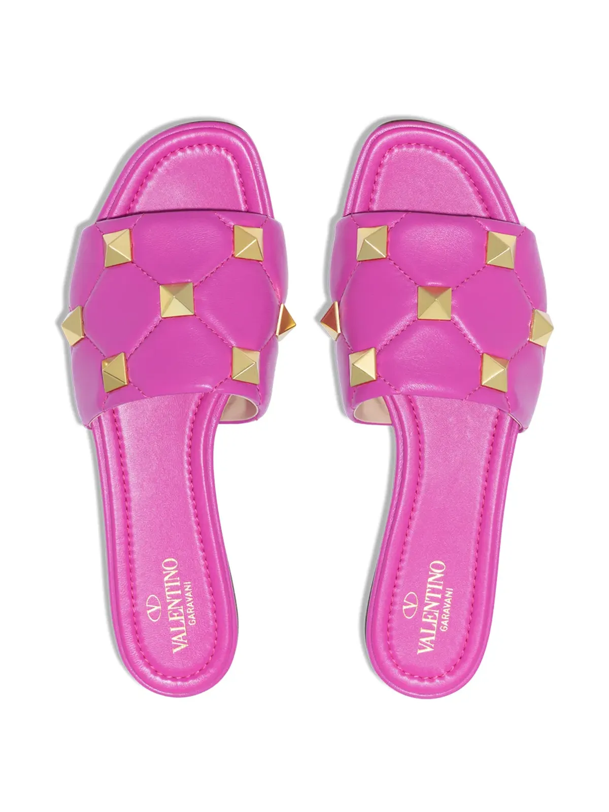 Valentino Garavani ローマンスタッド フラットサンダル ピンク - 画像4