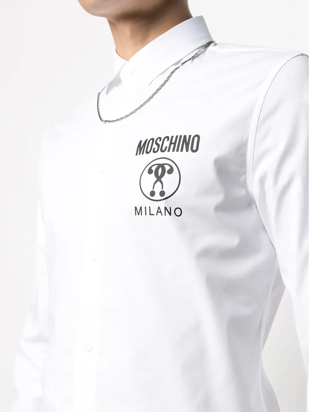 Moschino ダブルクエスチョンマークプリントシャツ - White - 画像5