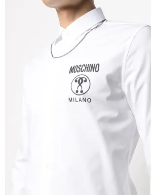 Moschino ダブルクエスチョンマークプリントシャツ - White - サムネイル5