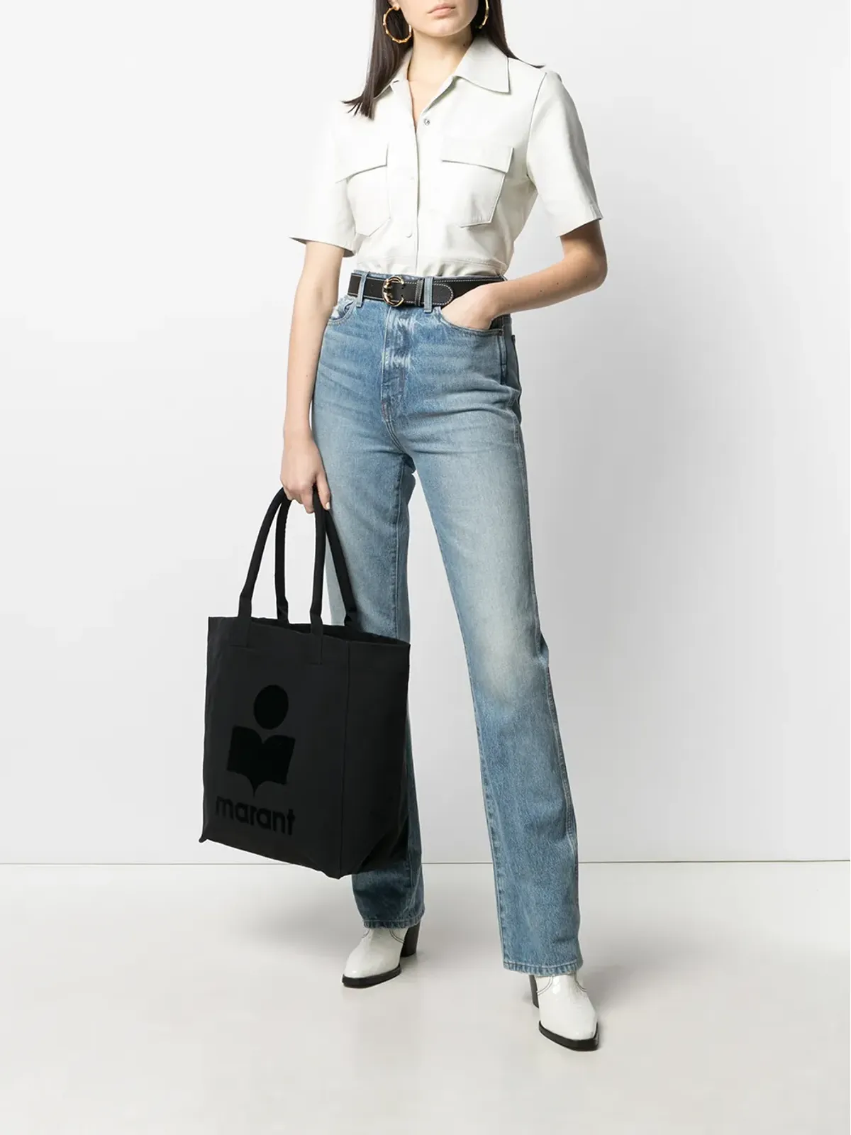 ISABEL MARANT Yenky ロゴプリント トートバッグ ブラック - 画像2