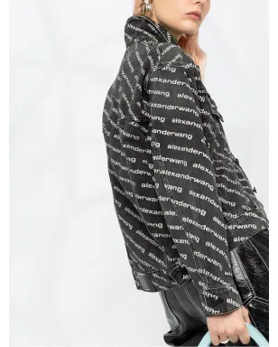 Alexander Wang 全面ロゴプリントジャケット - ブラック - サムネイル3