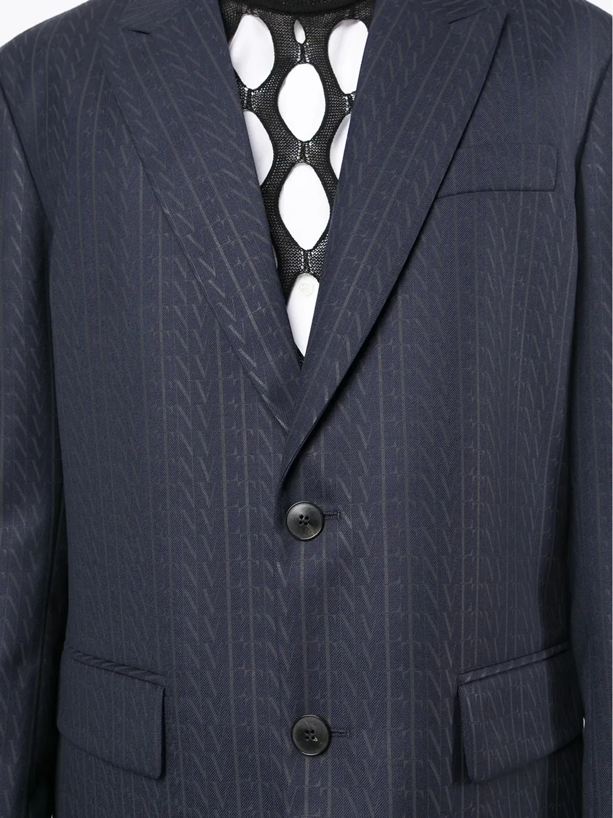 Valentino Garavani VLTNプリント シングルブレストスーツジャケット - 画像5