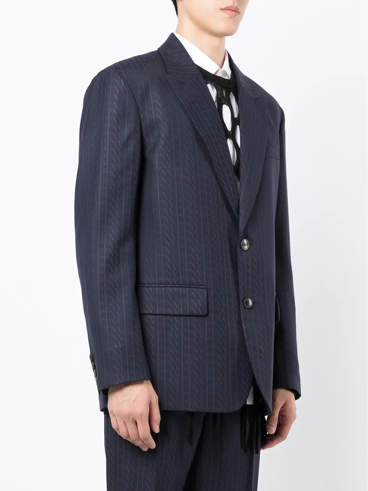 Valentino Garavani VLTNプリント シングルブレストスーツジャケット - 画像3