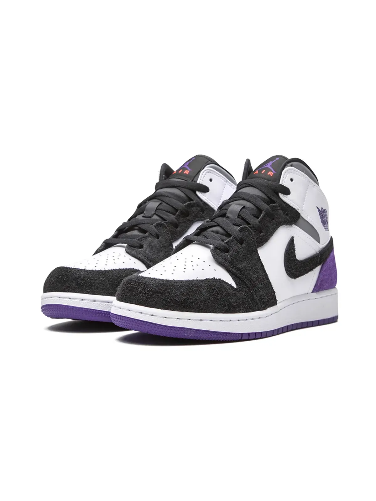 Jordan Kids エアジョーダン1 ミッド SE Court Purple スエード スニーカー - 画像2