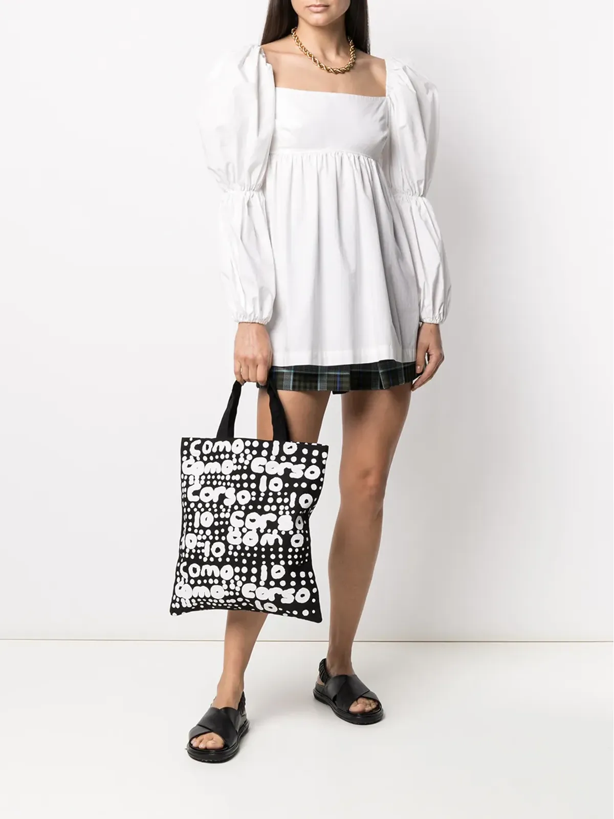 10 CORSO COMO ロゴ入りポルカドットプリント トートバッグ - 画像2
