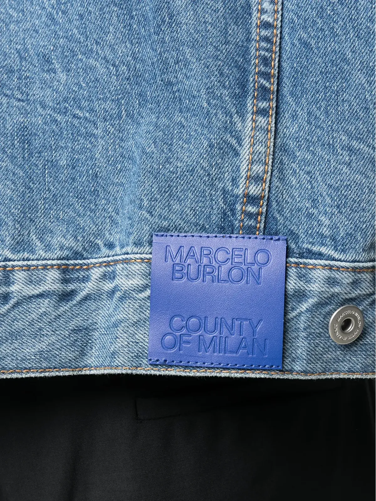 COUNTY OF MILAN ロゴパッチデニムジャケット - 画像5