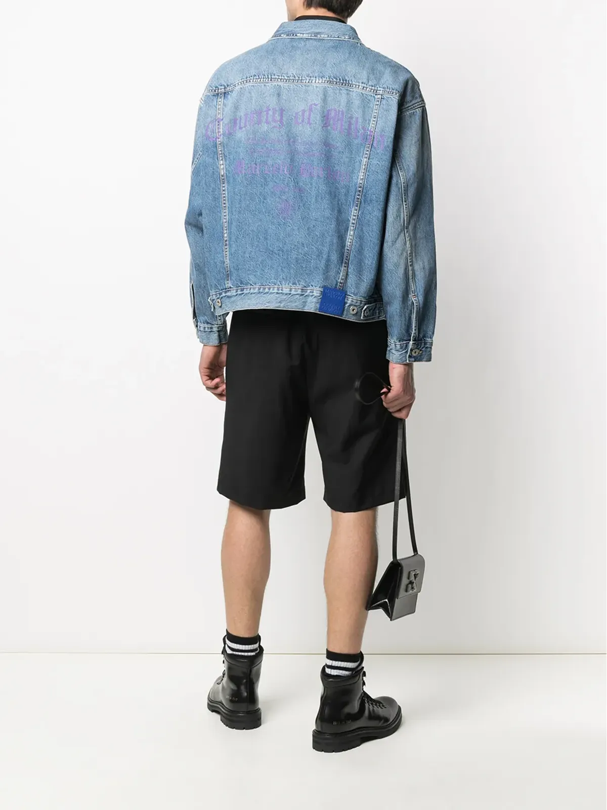 COUNTY OF MILAN ロゴパッチデニムジャケット - 画像2