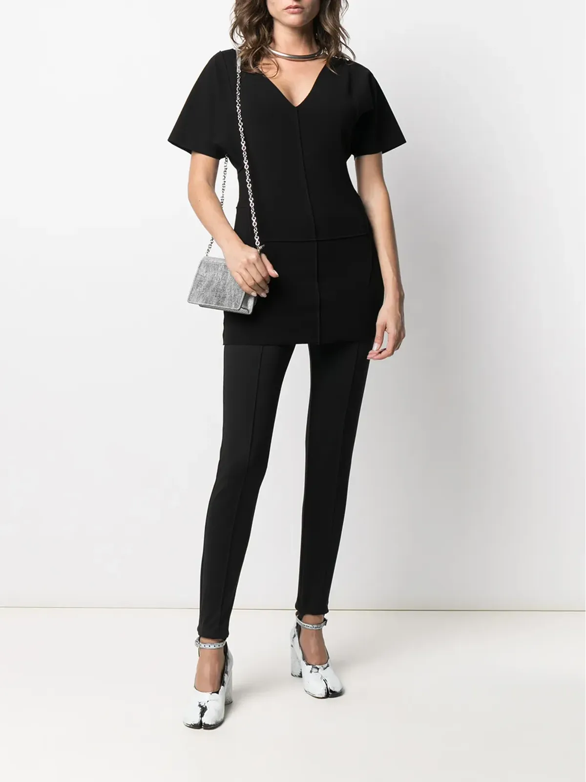 Rick Owens ロングライン Vネック トップ - 画像2