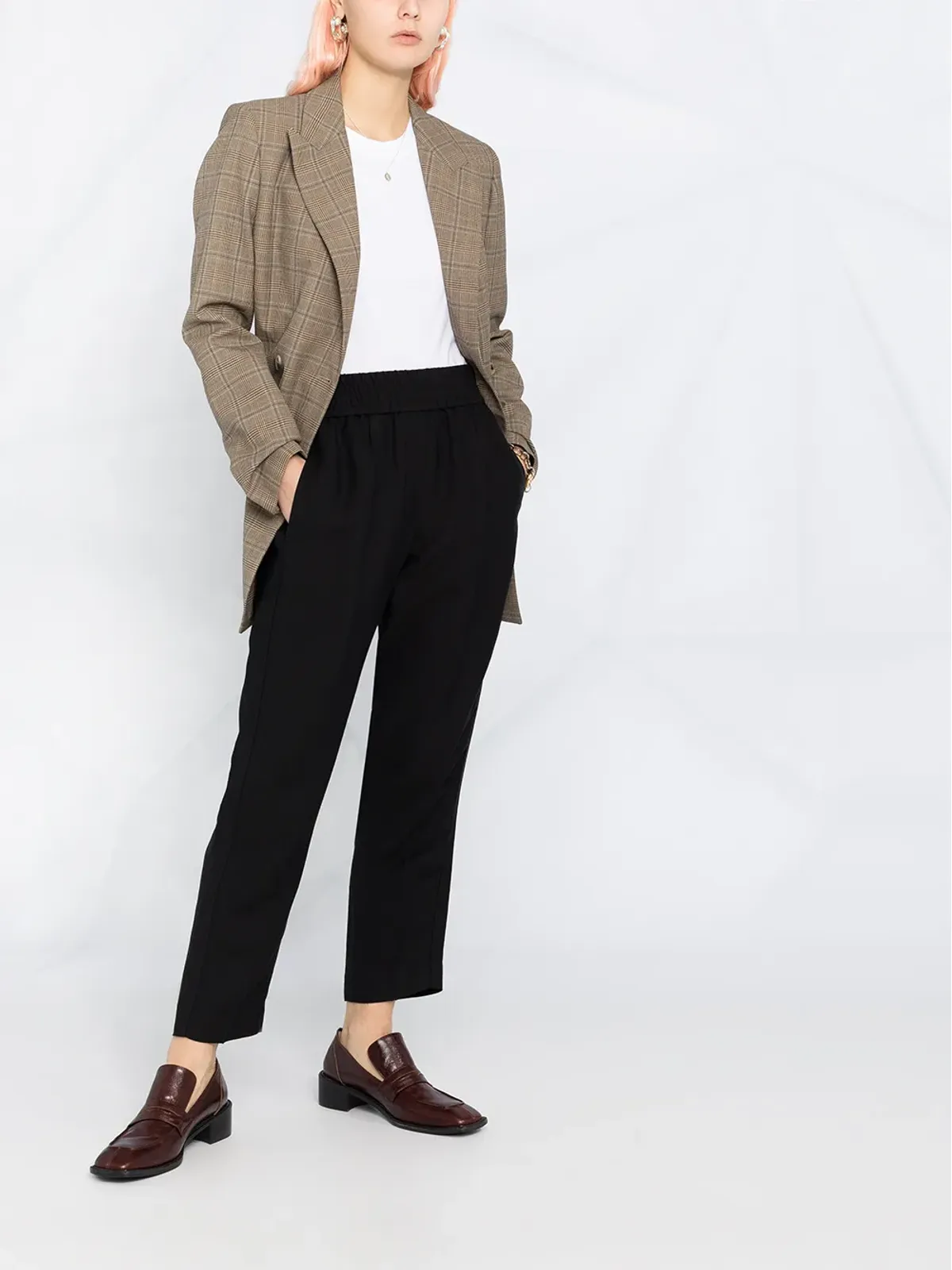 Brunello Cucinelli ウエストゴム仕様 クロップドパンツ - ブラック - 画像2