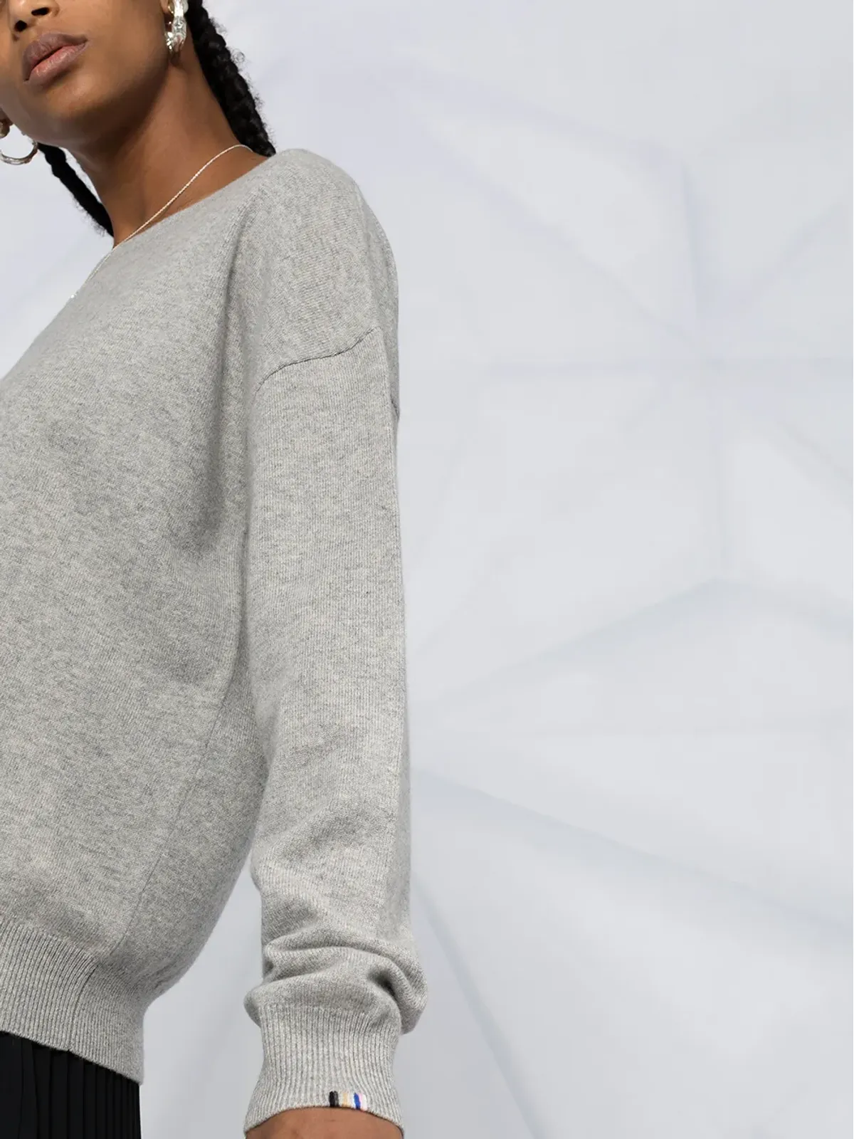 Extreme Cashmere ボートネックの細編みジャンパー - グレー - 画像5