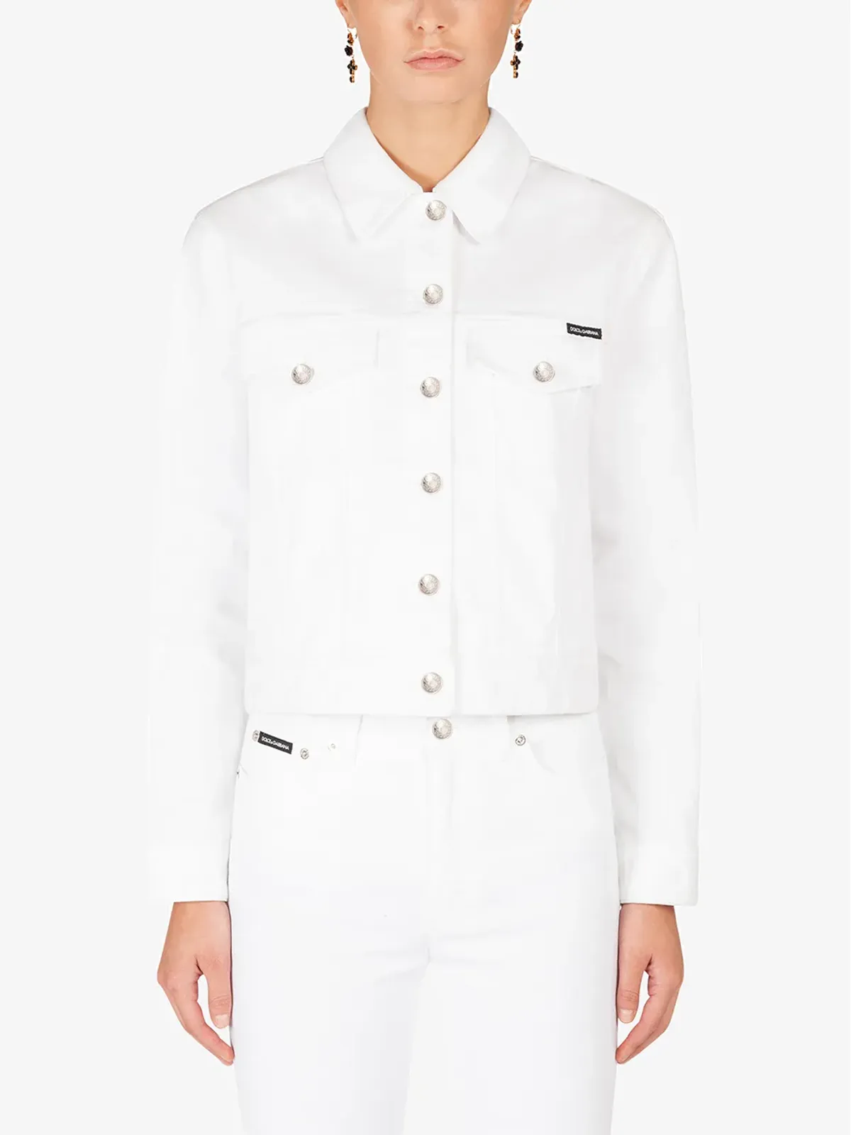 Dolce & Gabbana ロゴアップリケ入りデニムジャケット - 画像3