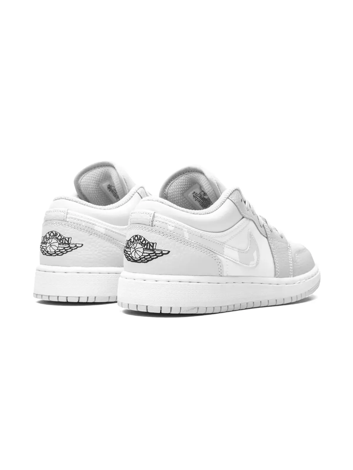 Jordan Kids エアジョーダン 1 ロー SE グレー カモ Swoosh スニーカー - 画像3