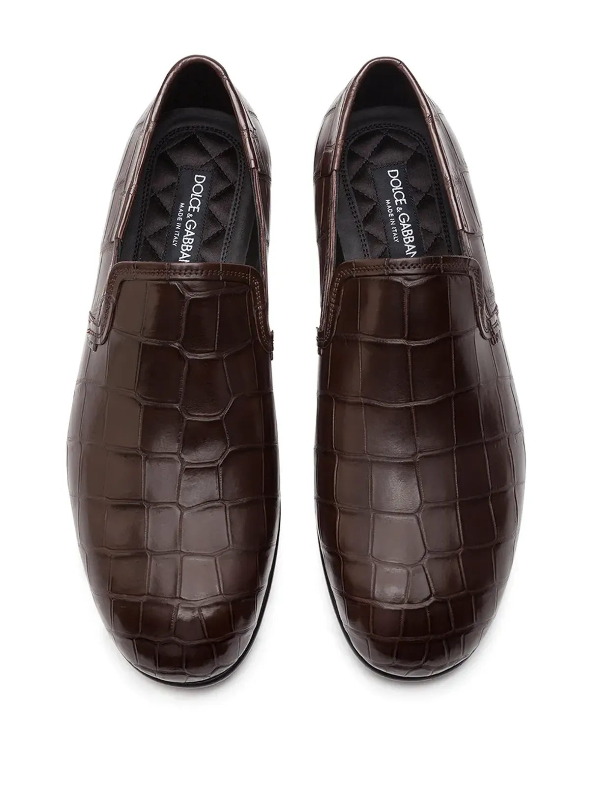 Dolce & Gabbana クロコダイル型押しレザー ローファー - 画像4