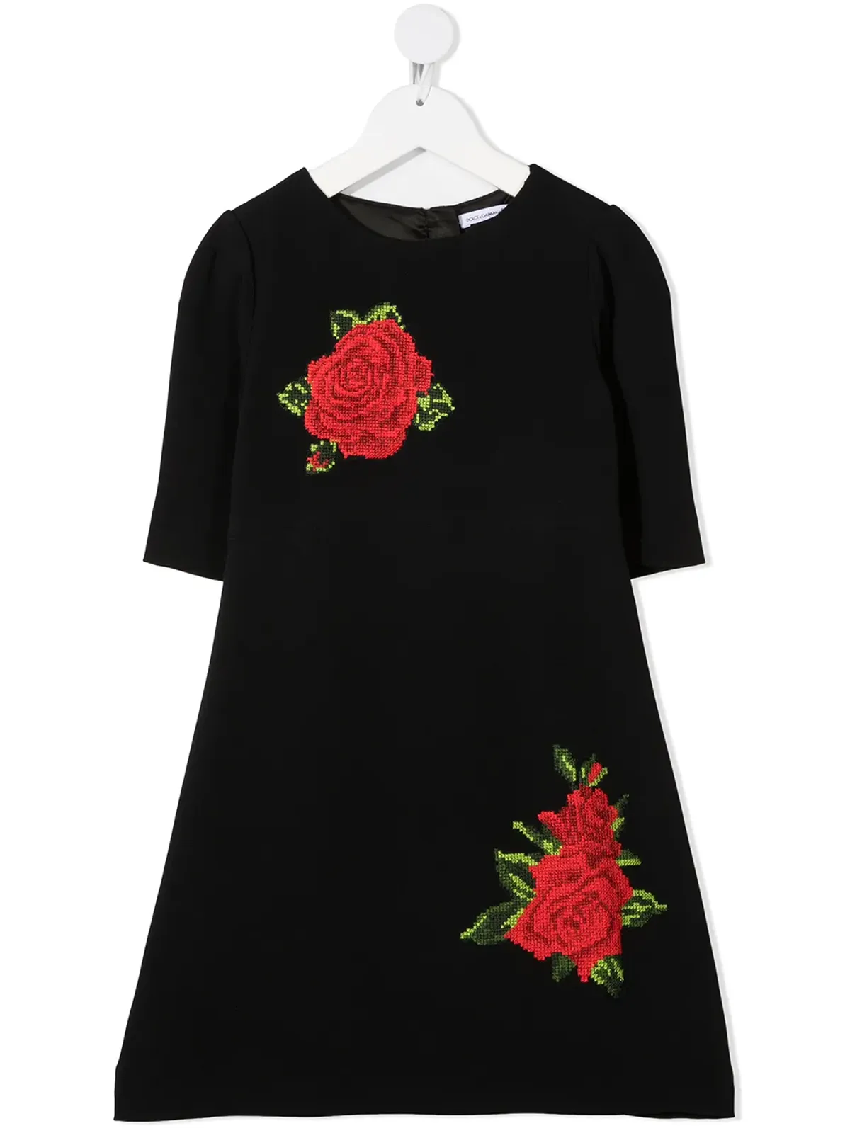 Dolce & Gabbana Kids ローズ刺繍ドレス - 画像1