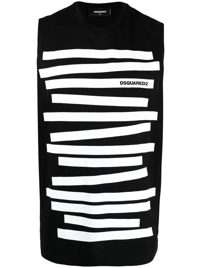 Dsquared2 DSQUARED2 ロゴプリント・ストライプベストの商品画像