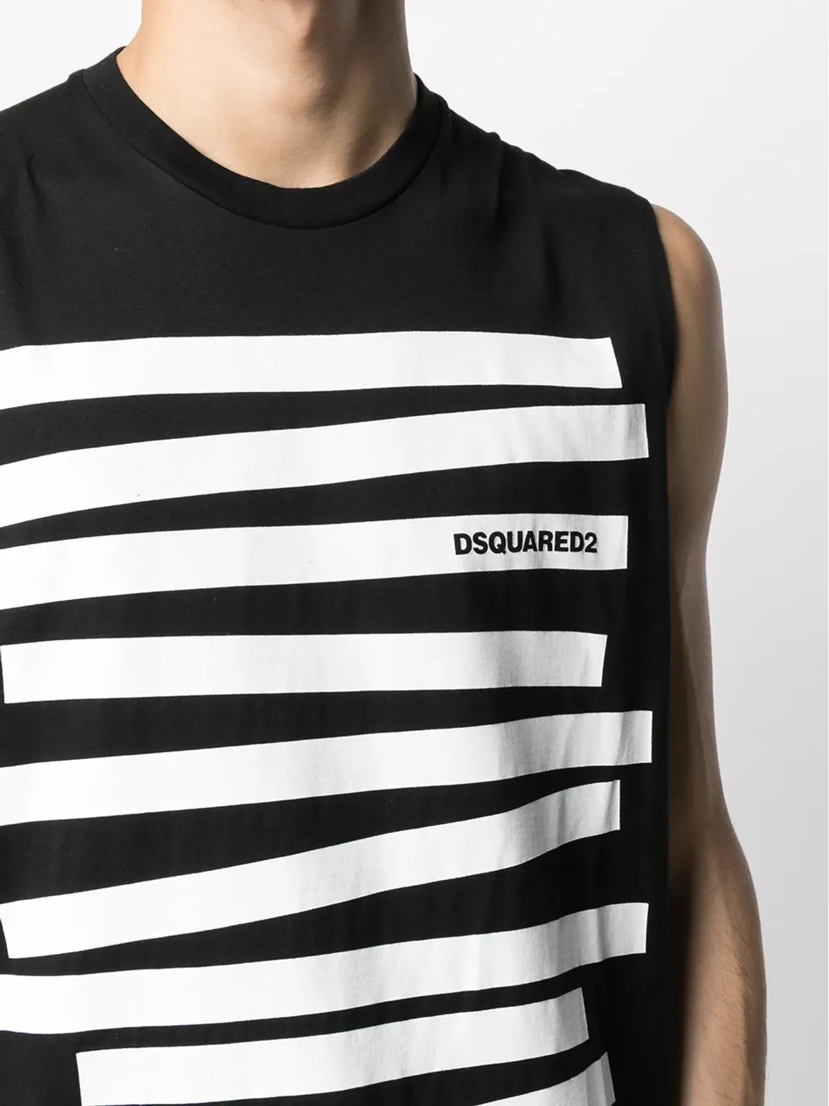 DSQUARED2 ロゴプリント・ストライプベスト - 画像5