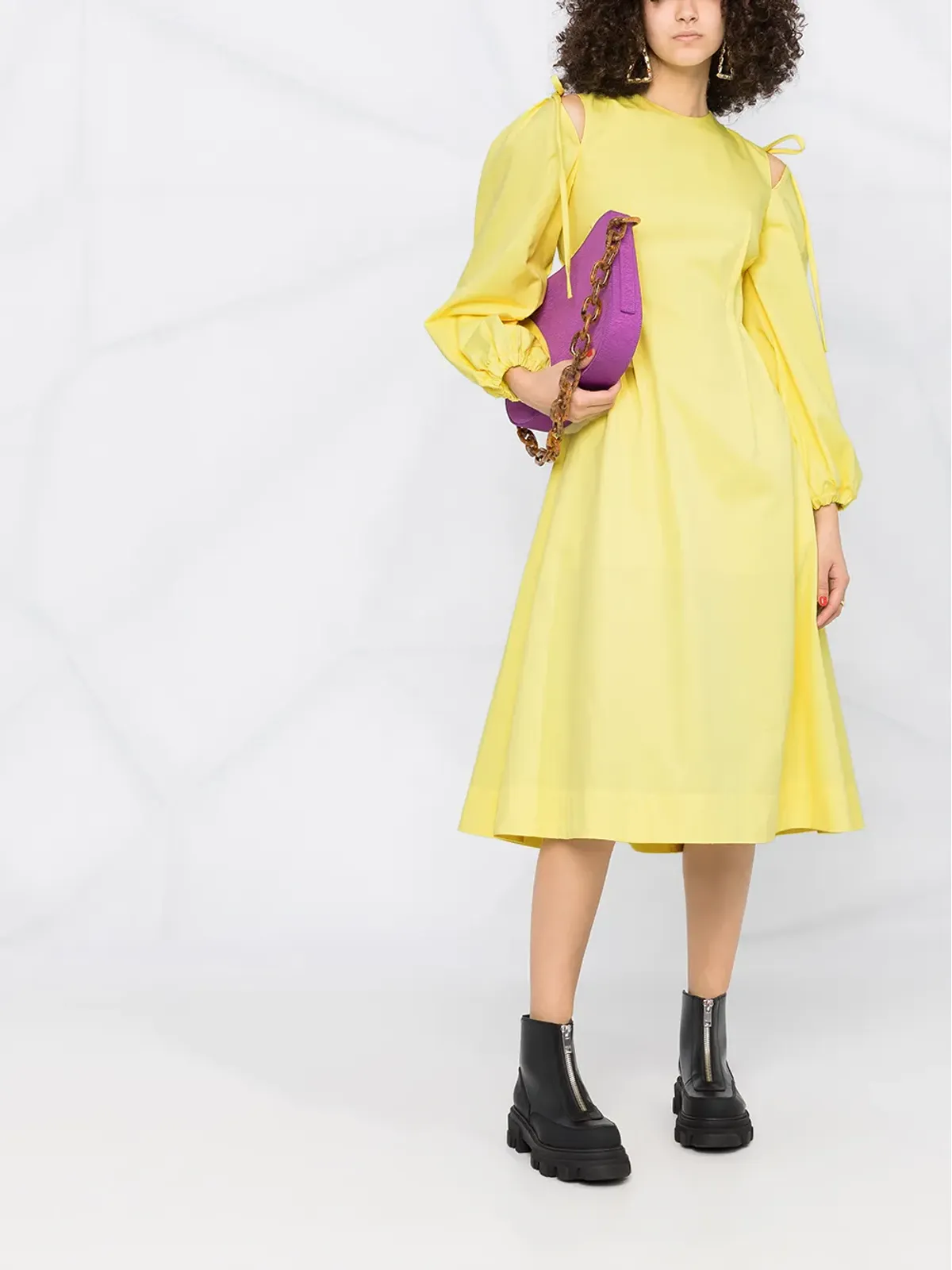 MSGM 長袖Aラインドレス - 画像2