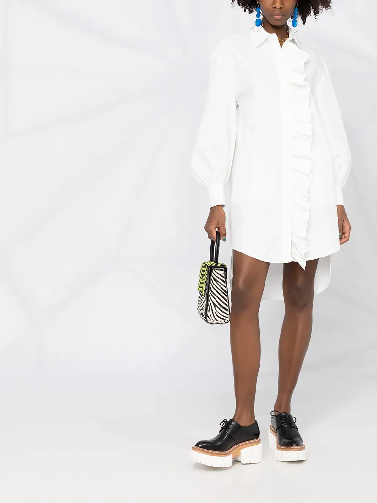 MSGM フリルディテールのシャツドレス - 画像2
