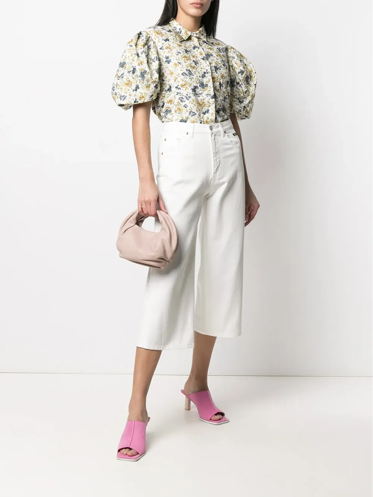 MSGM ロゴプリントのクロップドジーンズ - 画像2