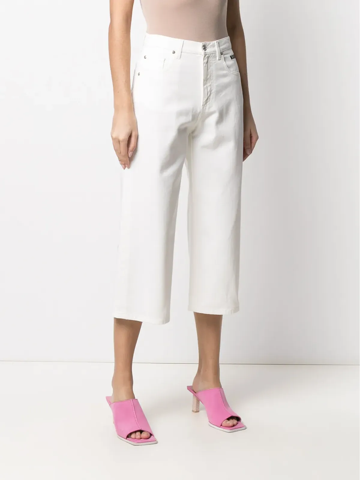 MSGM ロゴプリントのクロップドジーンズ - 画像3