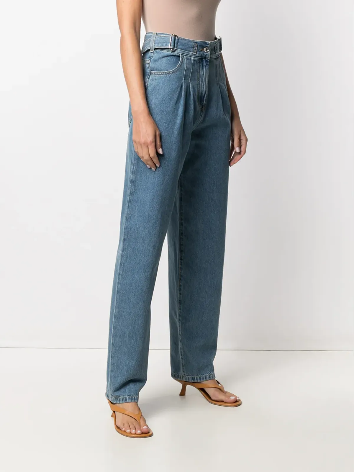 MSGM プリーツディテールのストレートジーンズ - 画像3
