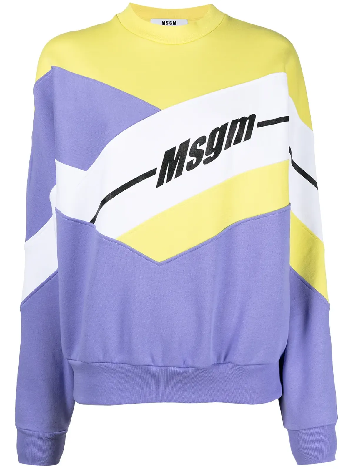 MSGM アブストラクトプリント長袖スウェット - 画像1