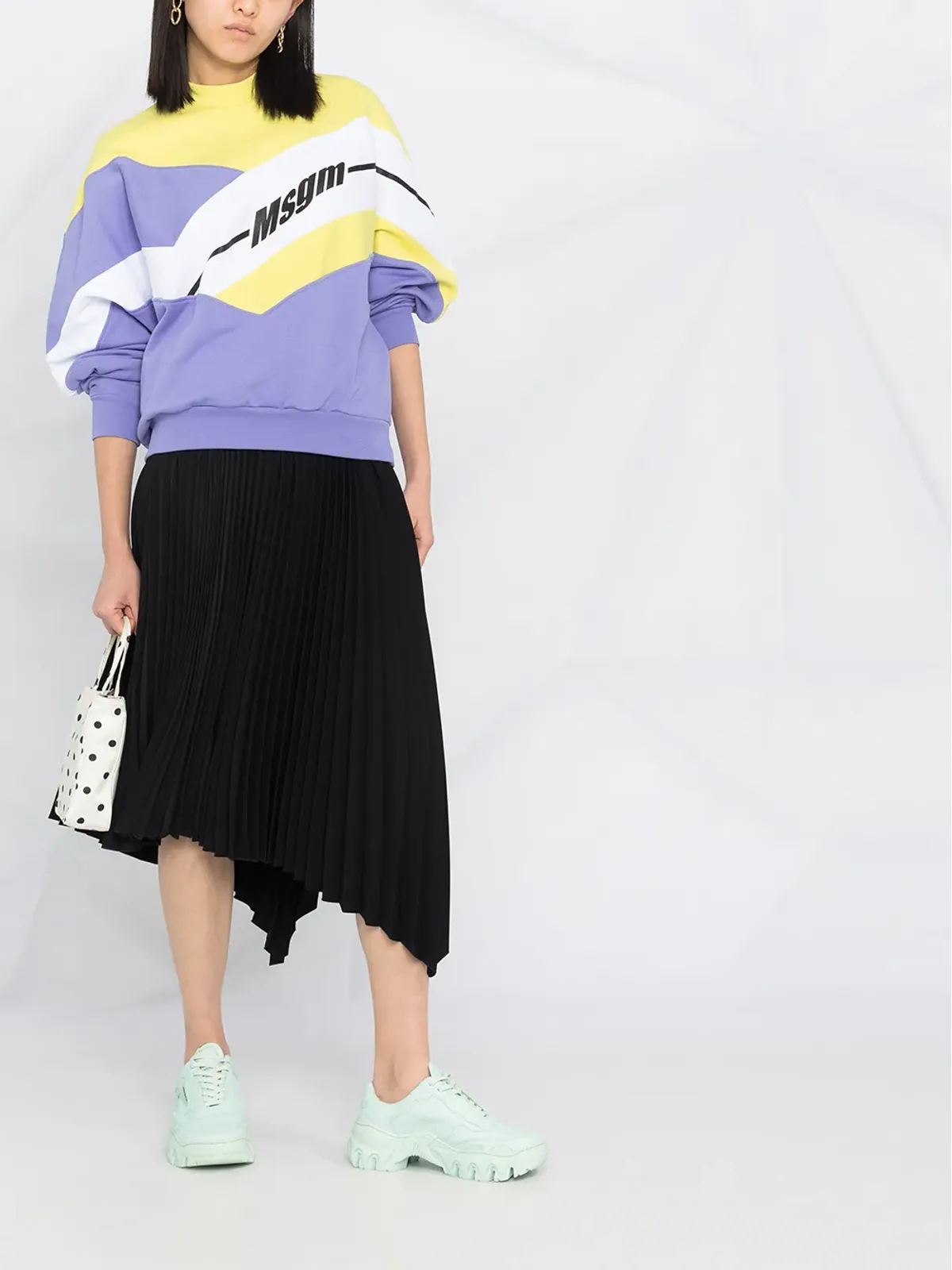 MSGM アブストラクトプリント長袖スウェット - 画像2