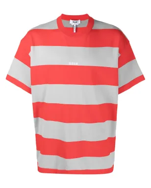 MSGM ロゴプリントストライプTシャツ - サムネイル1