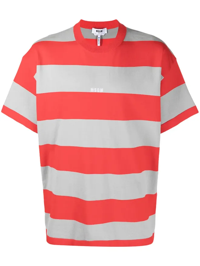 MSGM MSGM ロゴプリントストライプTシャツの商品画像