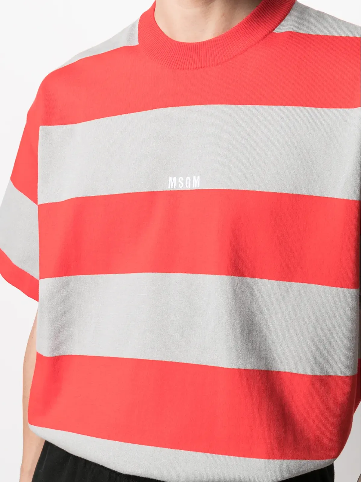 MSGM ロゴプリントストライプTシャツ - 画像5