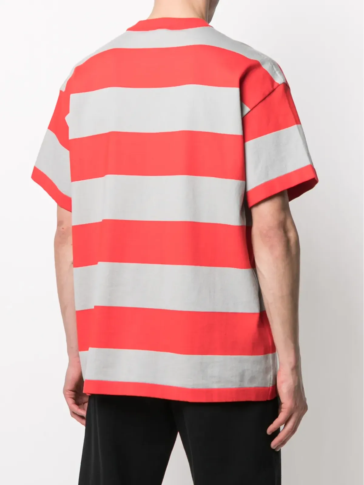 MSGM ロゴプリントストライプTシャツ - 画像4