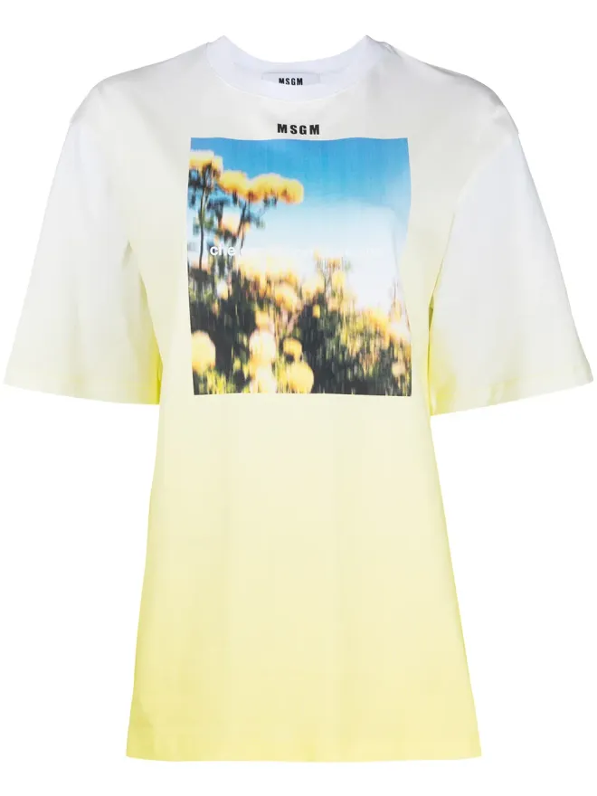MSGM MSGM グラフィックロゴプリントTシャツ（イエロー）の商品画像