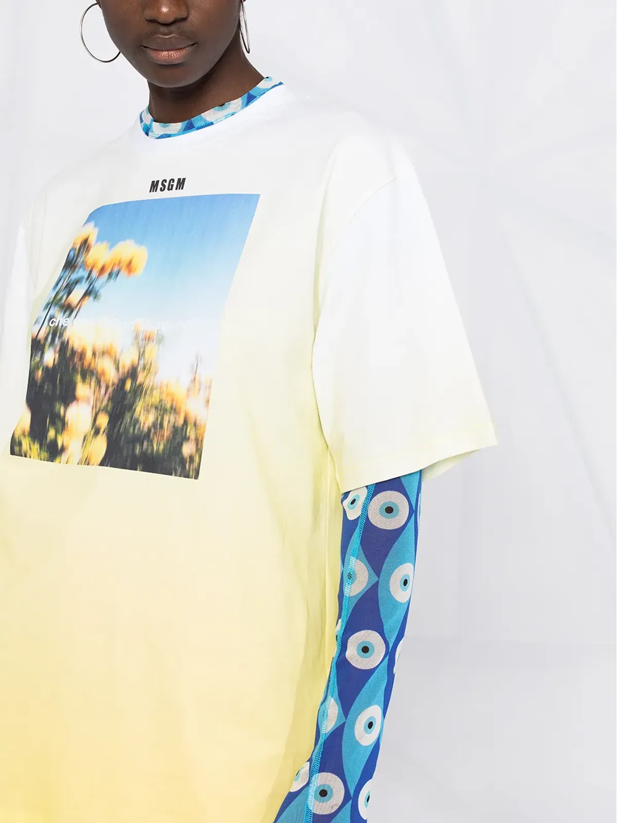 MSGM グラフィックロゴプリントTシャツ（イエロー） - 画像5