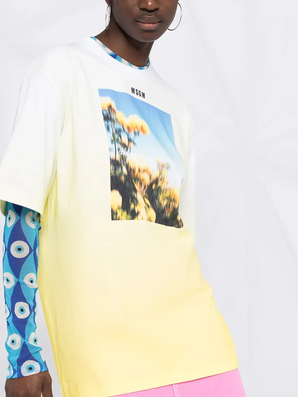 MSGM グラフィックロゴプリントTシャツ（イエロー） - 画像3