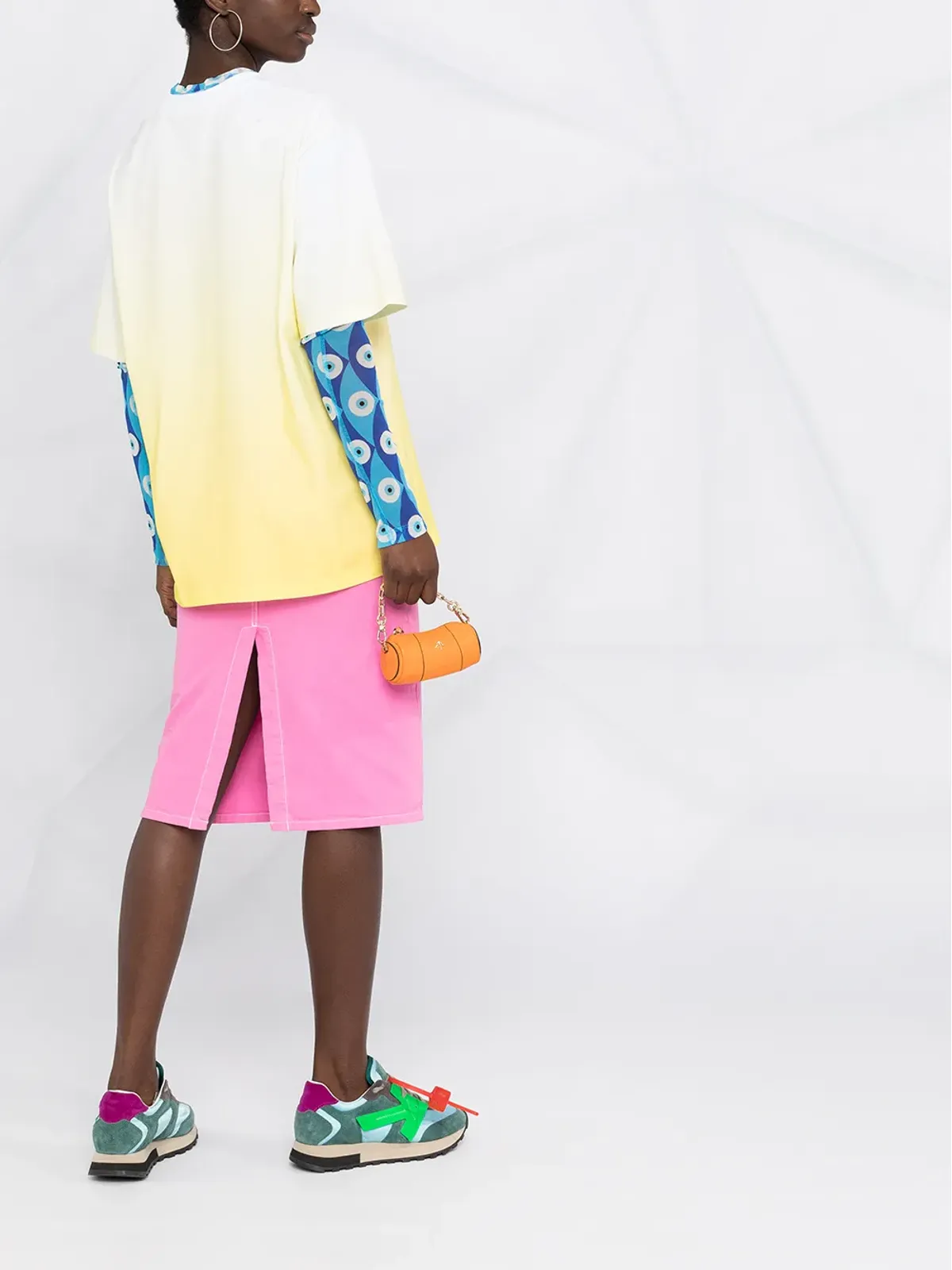 MSGM グラフィックロゴプリントTシャツ（イエロー） - 画像4