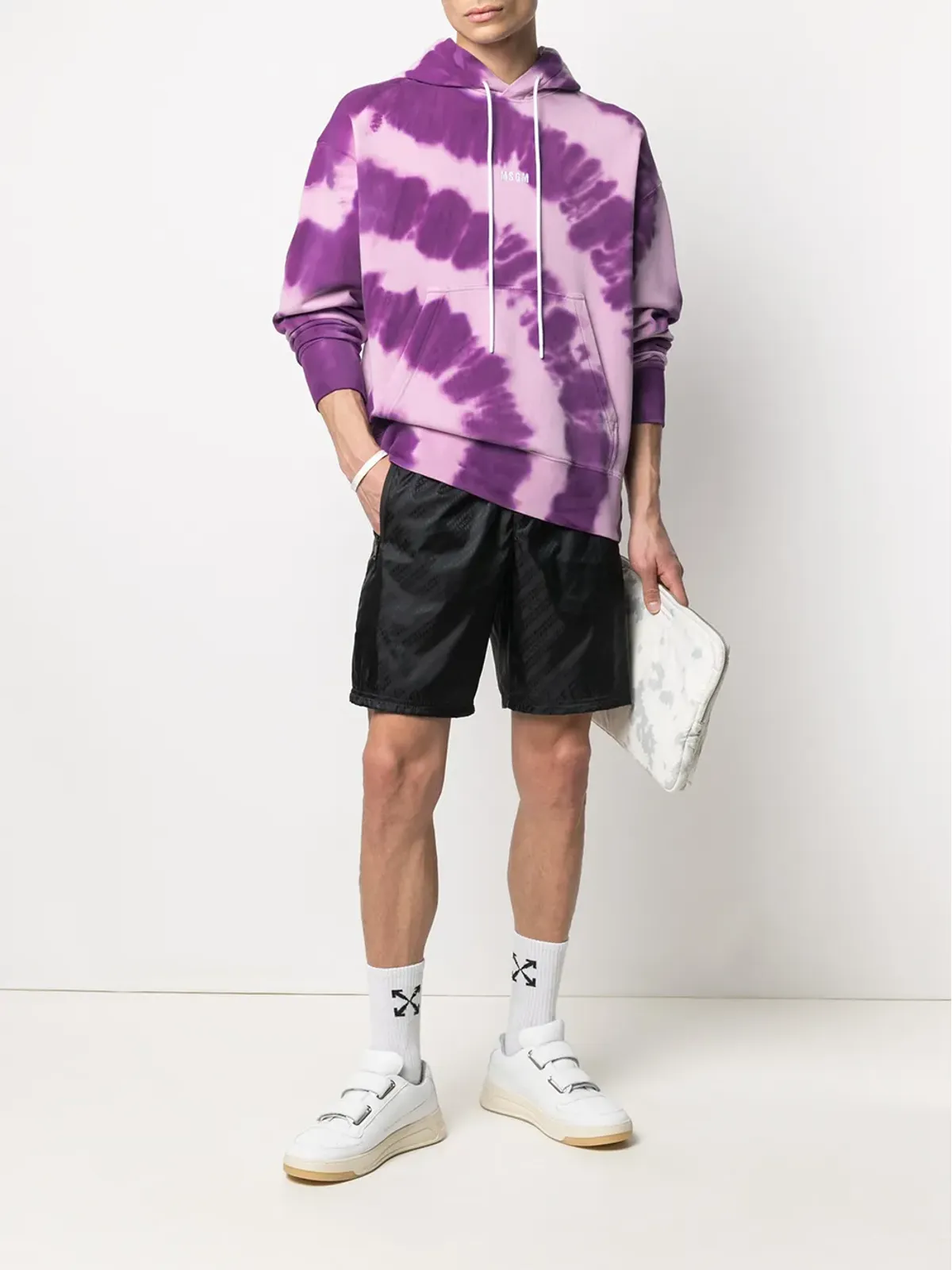 MSGM ロゴプリント タイダイ パーカー - 画像2