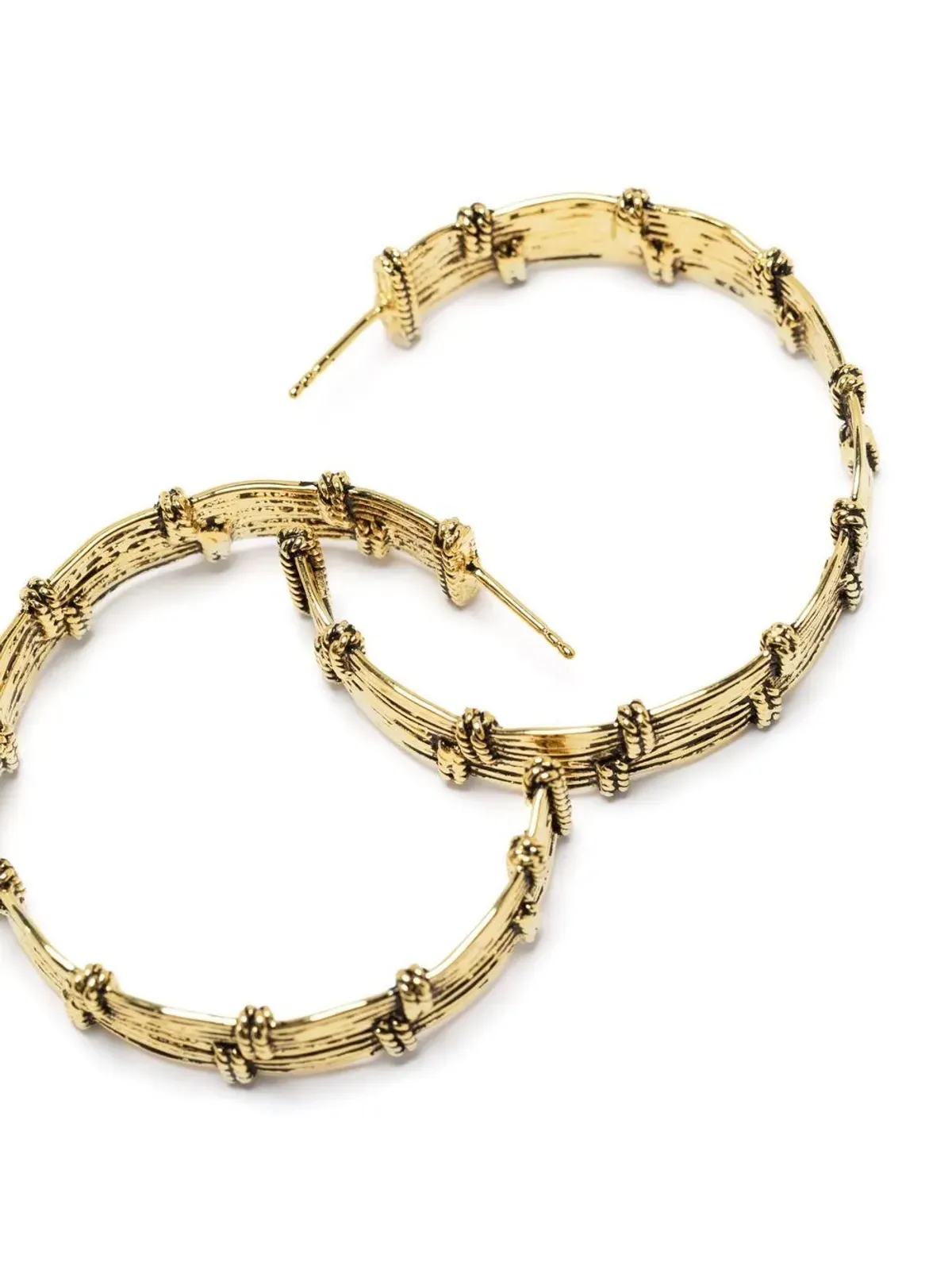 Aurelie Bidermann Ava textured large hoops - Gold - 画像3